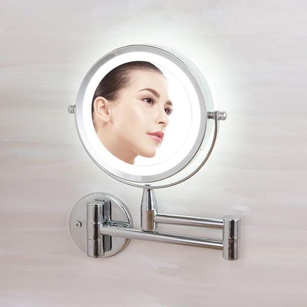 Bathroom Wall-mounted Retractable LED Makeup Mirror With Lamp Mirror HD Double-sided Beauty Mirror