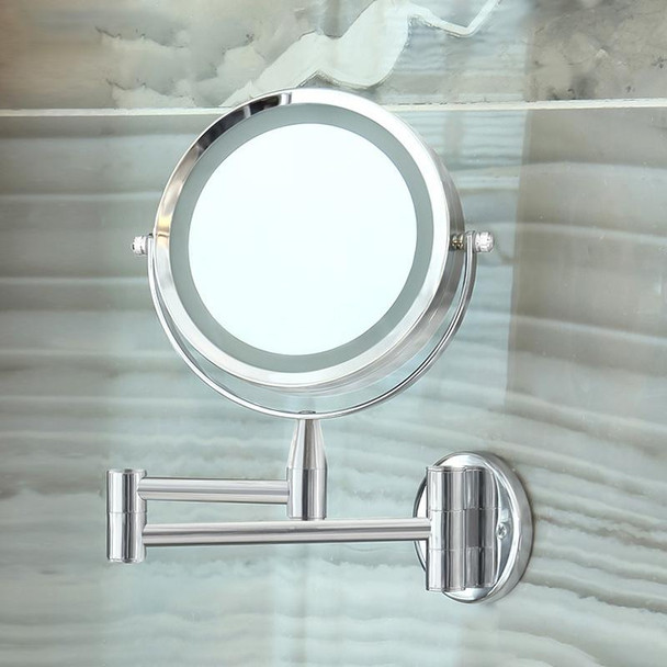 Bathroom Wall-mounted Retractable LED Makeup Mirror With Lamp Mirror HD Double-sided Beauty Mirror
