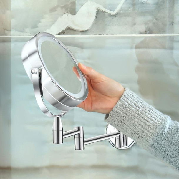 Bathroom Wall-mounted Retractable LED Makeup Mirror With Lamp Mirror HD Double-sided Beauty Mirror