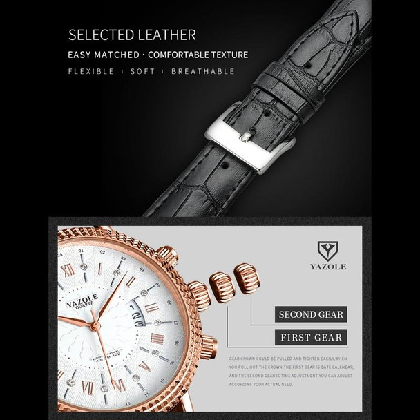 422 YAZOLE Men Fashion Business Leatherette Band Quartz Wrist Watch( Black)