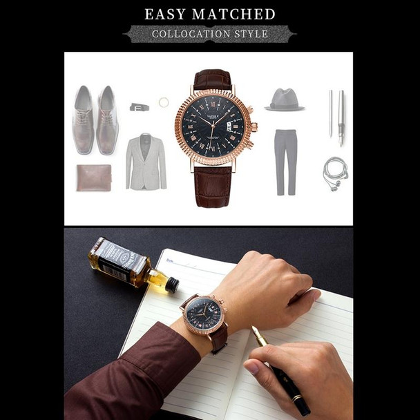 422 YAZOLE Men Fashion Business Leatherette Band Quartz Wrist Watch( Black)