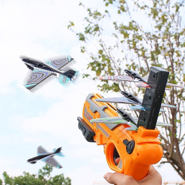 BY-0212 Foam Plane Hand Throw Catapult Aircraft Launcher Glider Model, Color: Blue + 4 x Planes