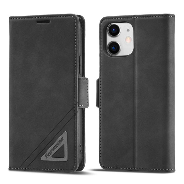 Forwenw Dual-side Buckle Leather Phone Case - iPhone 11(Black)