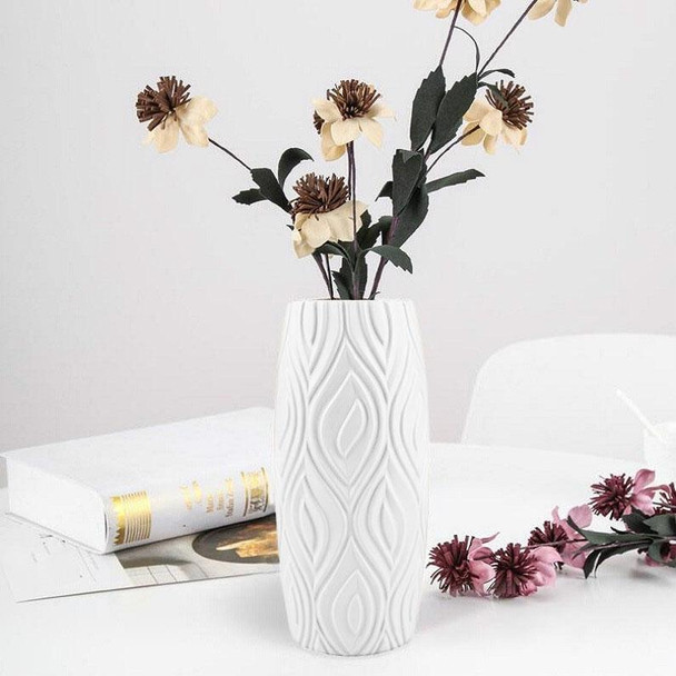 2 PCS Creative Home Flower Arrangement Decoration Wet and Dry Flower Plastic Vase(Milk White)