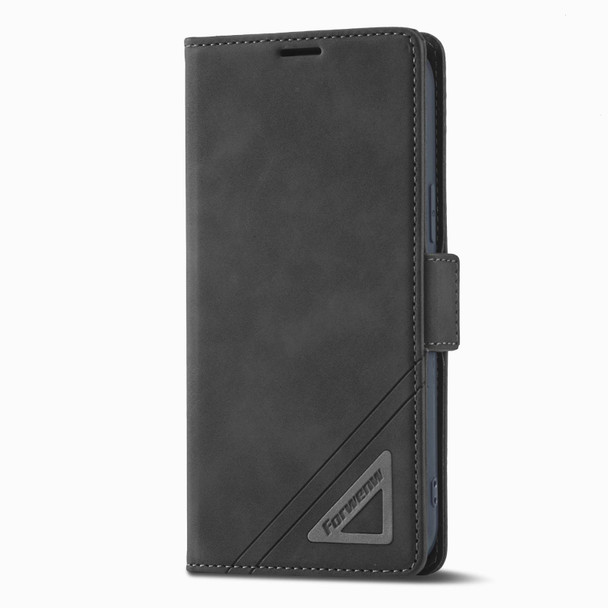 Forwenw Dual-side Buckle Leather Phone Case - iPhone 13(Black)