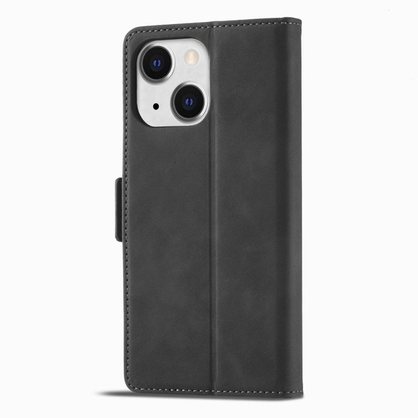 Forwenw Dual-side Buckle Leather Phone Case - iPhone 13(Black)