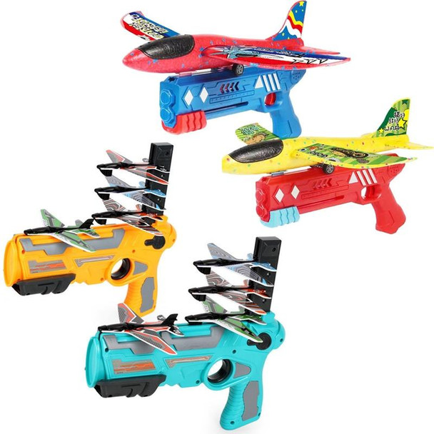 BY-0212 Foam Plane Hand Throw Catapult Aircraft Launcher Glider Model, Color: Yellow + 4 x Planes