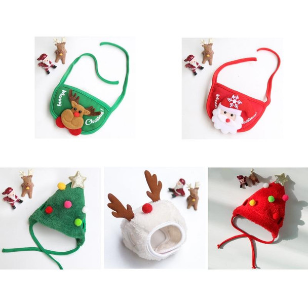 Pet Christmas Hat Saliva Festive Dressing Supplies, Color: Green Hat L