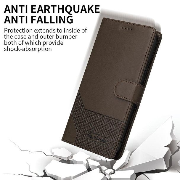 Xiaomi Redmi Note 10 4G GQUTROBE Skin Feel Magnetic Leather Phone Case(Brown)