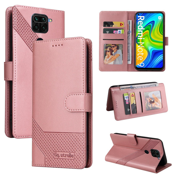 Xiaomi Redmi Note 9 / 10X 4G GQUTROBE Skin Feel Magnetic Leather Phone Case(Rose Gold)