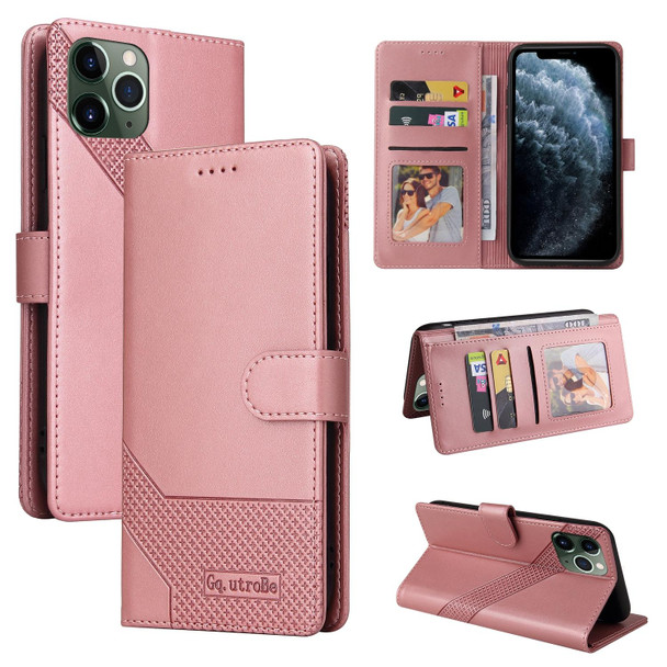 GQUTROBE Skin Feel Magnetic Leather Phone Case - iPhone 11 Pro Max(Rose Gold)