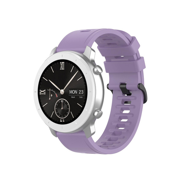 Samsung Galaxy Watch 4 Classic 46mm 20mm Solid Color Soft Silicone Watch Band(Purple)
