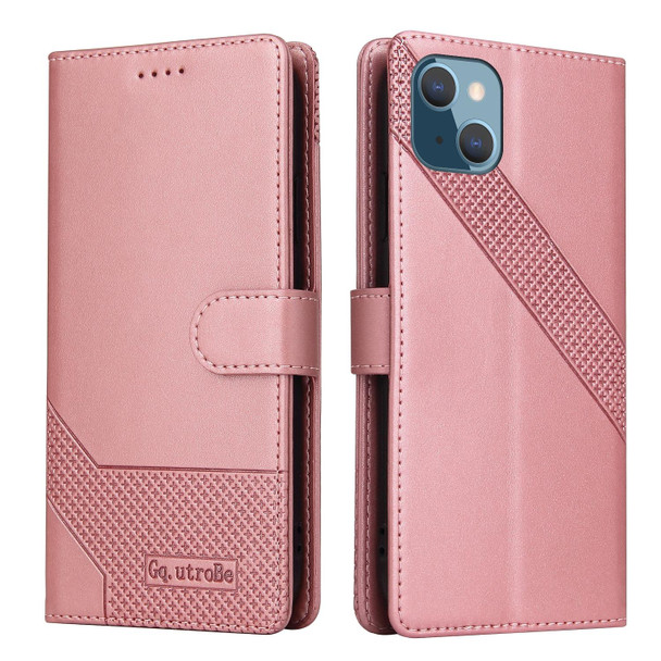 GQUTROBE Skin Feel Magnetic Leather Phone Case - iPhone 13(Rose Gold)