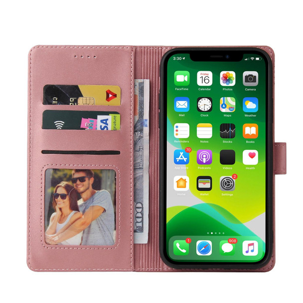 GQUTROBE Skin Feel Magnetic Leather Phone Case - iPhone 13(Rose Gold)