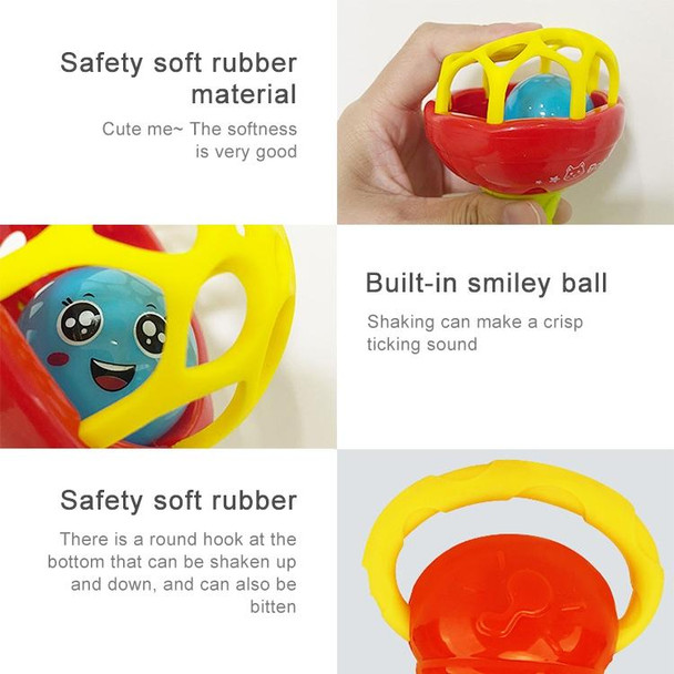 Baby Rattles Toy Intelligence Grasping Gums Plastic Hand Bell Rattle Funny Educational ToyColor Random Delivery