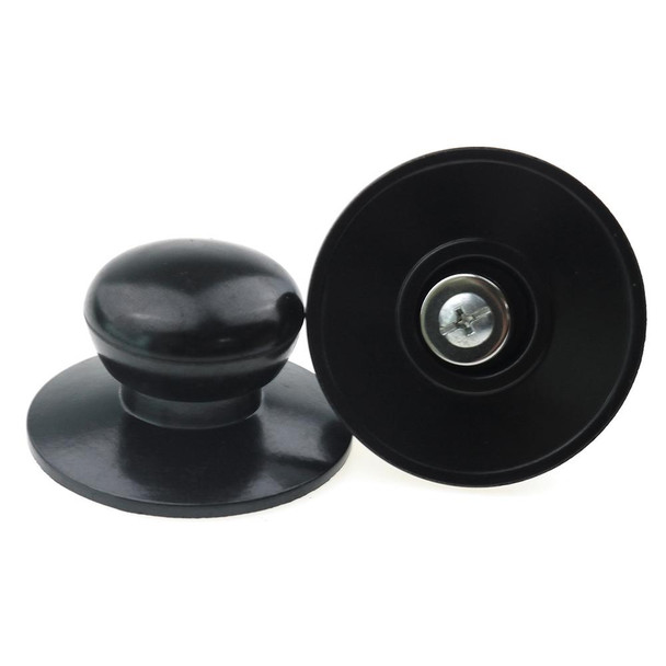 2 PCS Universal Pot Lid Handle Cap Hat Stainless Steel Fitting(Black)