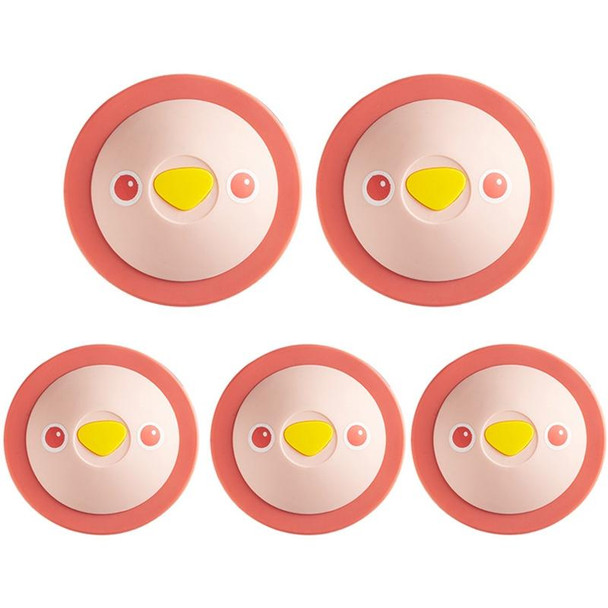 5PCS FY-S14 Floor Drain Deodorizer Sewer Silicone Cover Seal Toilet Insect-proof Hair Toilet Plug(Pink)