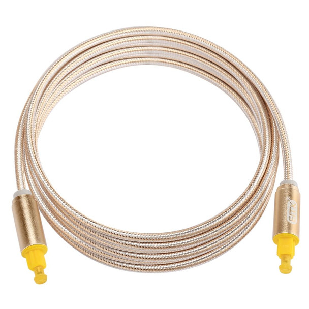 EMK 2m OD4.0mm Gold Plated Metal Head Woven Line Toslink Male to Male Digital Optical Audio Cable(Gold)