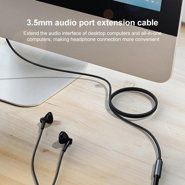 A13 3.5mm Male to 3.5mm Female Audio Extension Cable, Cable Length: 1m (Silver Grey)