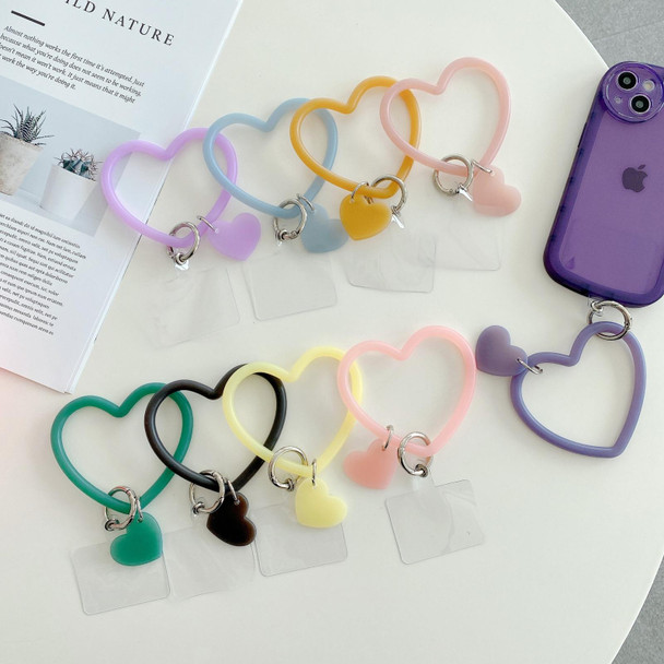 5 PCS Heart-shaped Silicone Bracelet Mobile Phone Lanyard Anti-lost Wrist Rope(Light Pink)