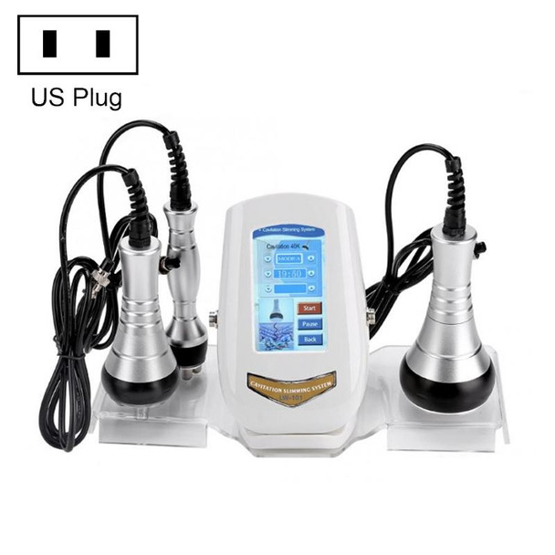 3-in-1 40K Ultrasonic Fat Blasting Device  Radio Frequency Beauty Device Plastic Handle(US Plug)