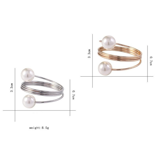 5 PCS Simple Pearl Spring Napkin Buckle Metal Dining Ring(Z1012-2)