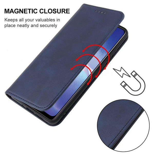 OPPO Reno5 Z Magnetic Closure Leather Phone Case(Blue)