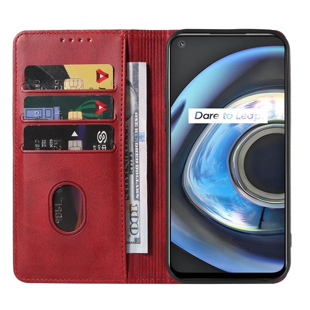 Realme Q3 5G / V13 5G / Q3i 5G / 8 5G / Narzo 30 5G Magnetic Closure Leather Phone Case(Red)