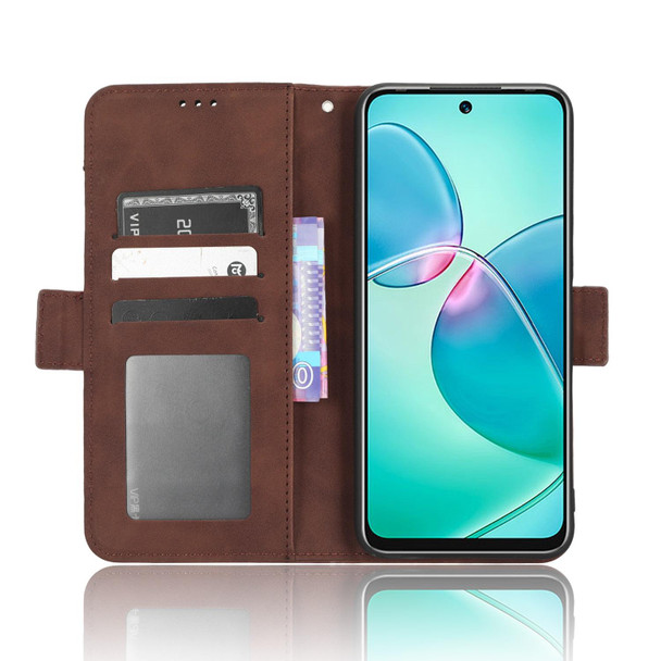 Infinix Note 12i Skin Feel Calf Texture Card Slots Leather Phone Case(Brown)