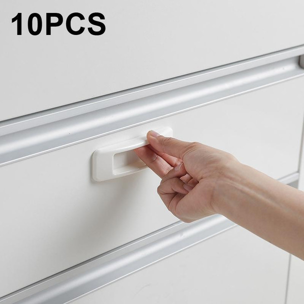 5 Sets Rectangular Paste Assist Door Windows Handle Refrigerator Cabinet Door Handle(White)