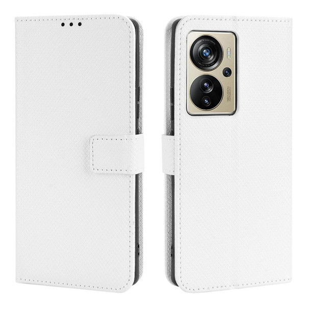 ZTE Axon 40 Pro Diamond Texture Leather Phone Case(White)