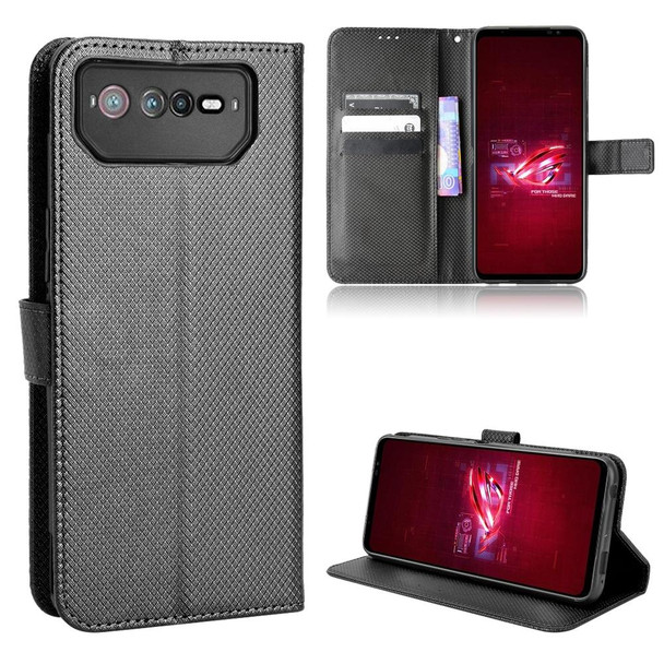 ASUS ROG Phone 6 / 6 Pro Diamond Texture Leatherette Phone Case(Black)