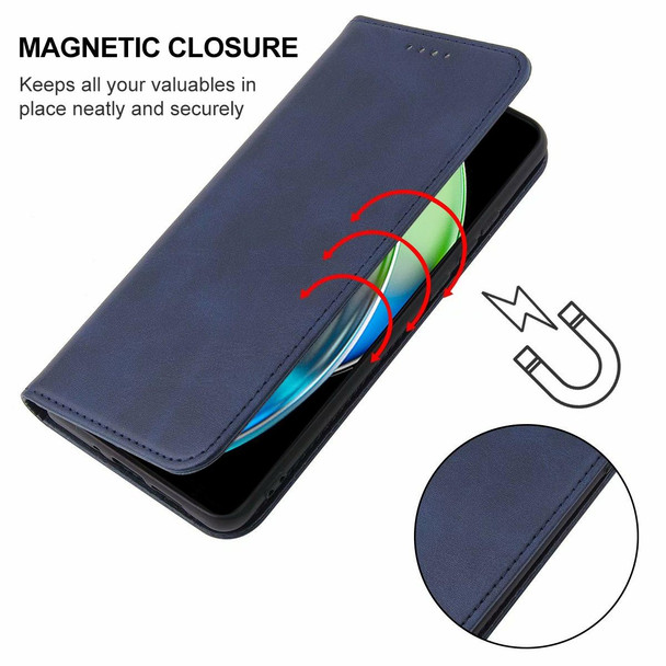 Realme V23 Magnetic Closure Leather Phone Case(Blue)