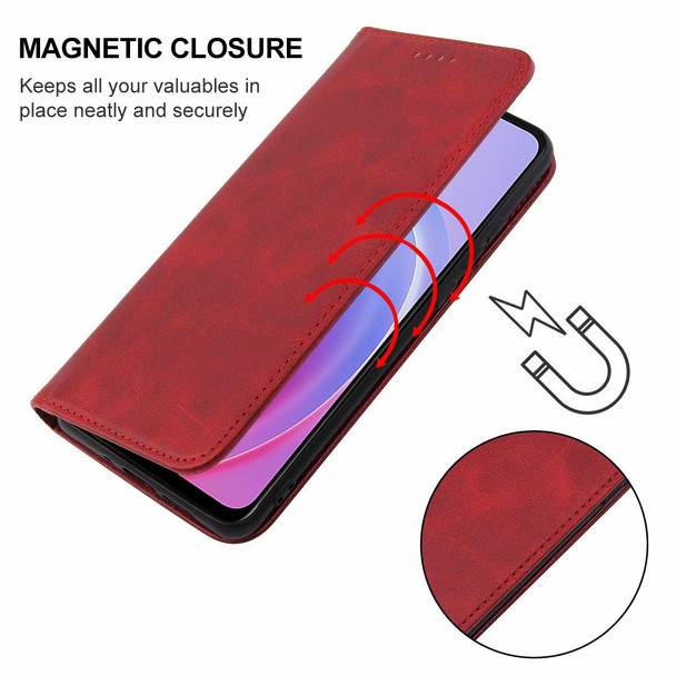 OPPO A96 4G / A36 4G / A76 4G / K10 4G Magnetic Closure Leather Phone Case(Red)