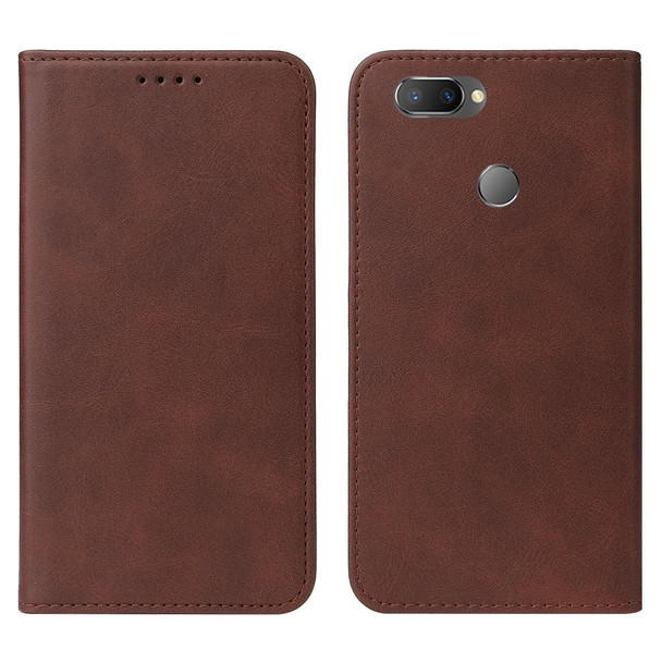 Realme U1 Magnetic Closure Leather Phone Case(Brown)