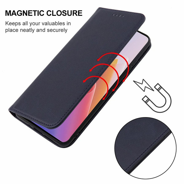 OPPO Reno7 Z 5G Magnetic Closure Leather Phone Case(Blue)