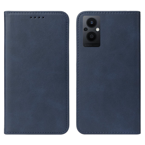 OPPO Reno7 Z 5G Magnetic Closure Leather Phone Case(Blue)