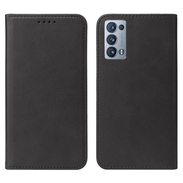 OPPO Reno6 Pro+ 5G Magnetic Closure Leather Phone Case(Black)