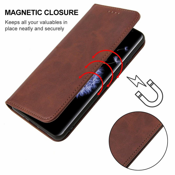 Samsung Galaxy S9 Plus Magnetic Closure Leather Phone Case(Brown)