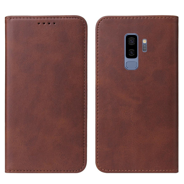 Samsung Galaxy S9 Plus Magnetic Closure Leather Phone Case(Brown)