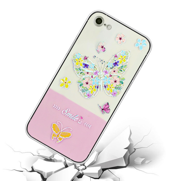 Bronzing Butterfly Flower TPU Phone Case - iPhone SE 2022 / SE 2020 / 8 / 7(Colorful Butterfly)