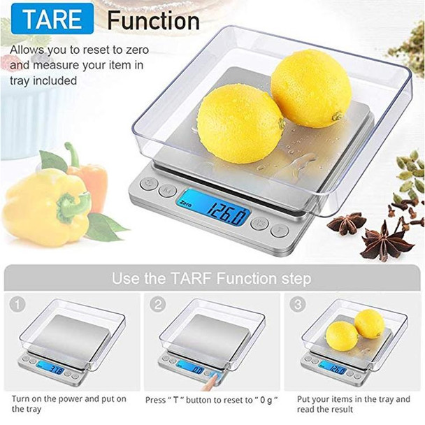 2000g x 0.1g Digital Electronic Balance Weight Scale(Silver)