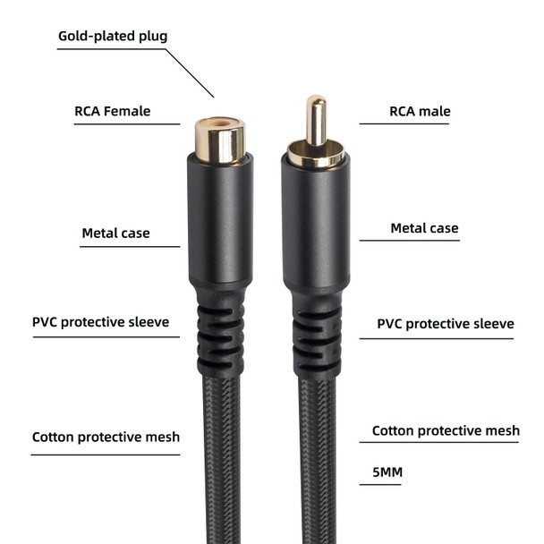3709MF RCA Male to Female Audio & Video Extension Cable, Length:3m