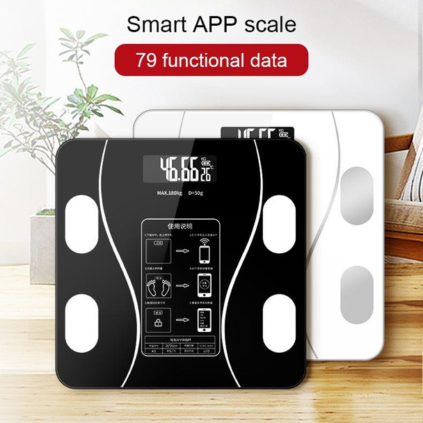 Household Smart Body Fat Electronic Weighing Scale, USB Charging Version(Black)