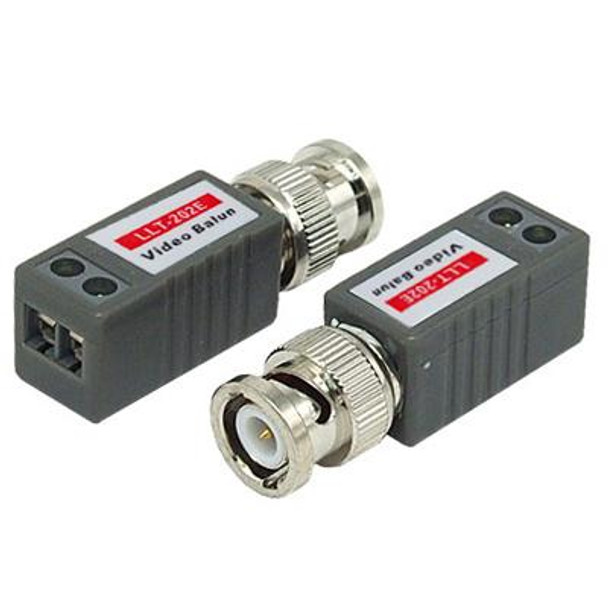 2 PCS 1 Channel Passive Video Balun UTP BNC Cat5 Transceiver(Grey)