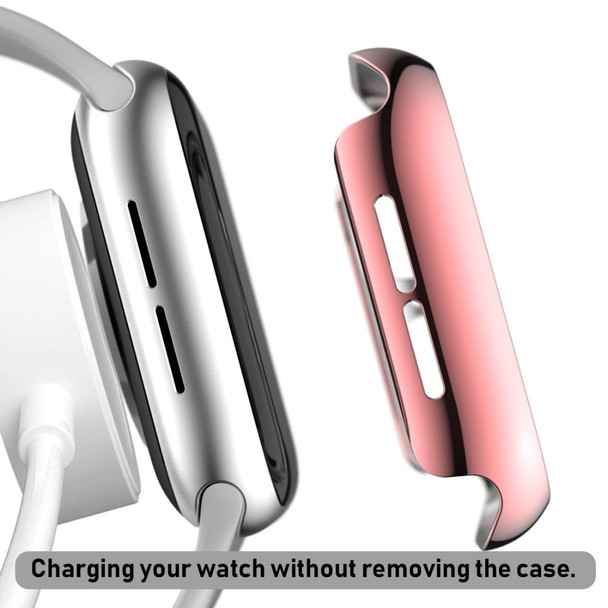 Apple Watch Series 5 & 4 40mm Full Coverage Plating Glass Case(Pink)