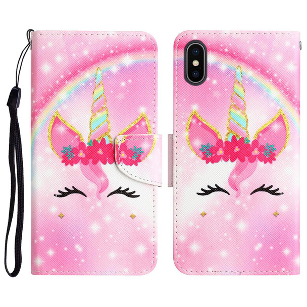 Colored Drawing Leatherette Phone Case - iPhone X(Unicorn)