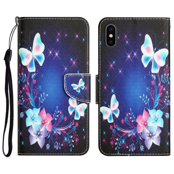 Colored Drawing Leatherette Phone Case - iPhone X(Butterfly)