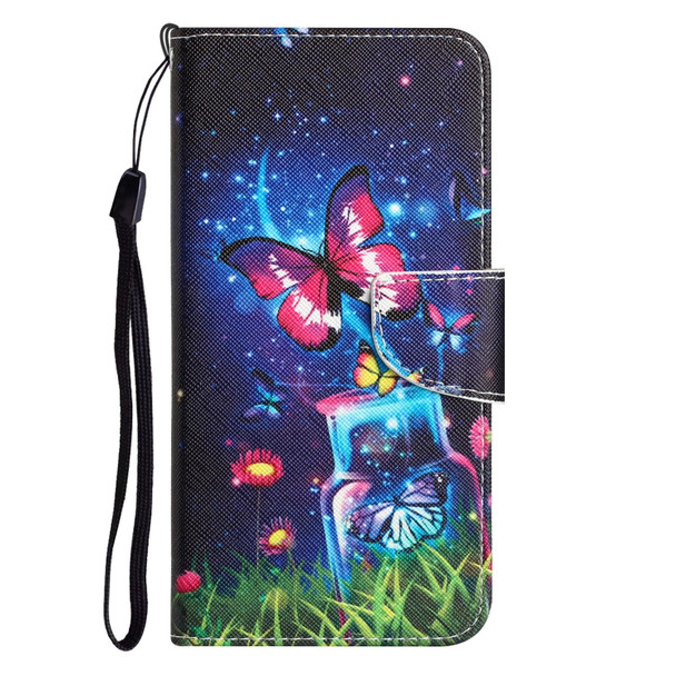Colored Drawing Leatherette Phone Case - iPhone X(Bottle Butterfly)