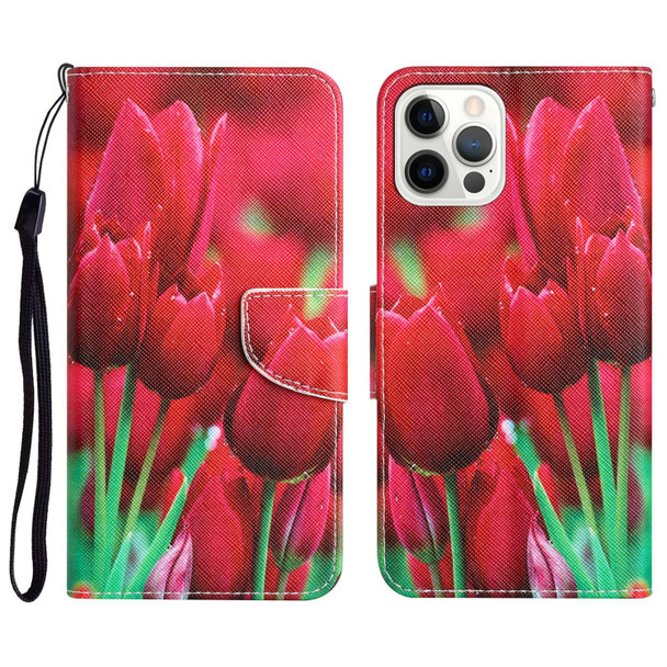 Colored Drawing Leatherette Phone Case - iPhone 13 Pro(Tulips)